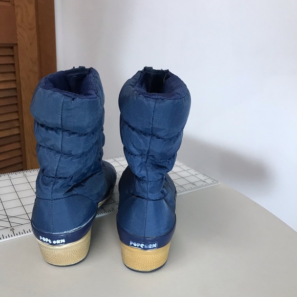 PopCorn Blue Zip-up Boots with Rubber Soles - Picture 4 of 8